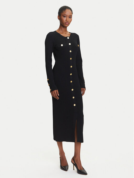 KARL LAGERFELD KARL LAGERFELD Úpletové šaty A3W13038 Černá Slim Fit