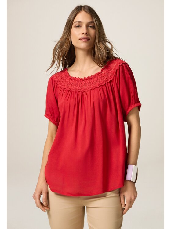 Oltre Oltre Blusa 2465J000696N016 Rosso Baggy Fit