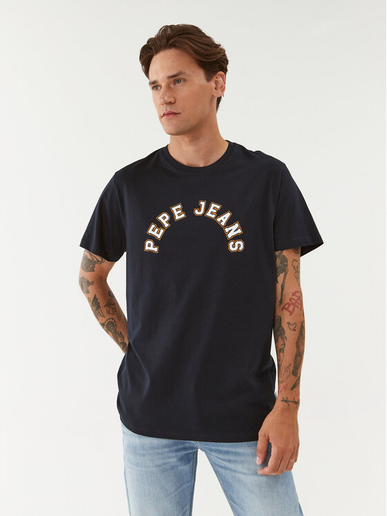 Pepe Jeans T-shirt Westend Tee PM509124 Blu scuro Regular Fit, taglia : M