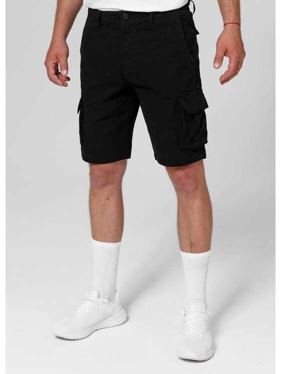 PITBULL PITBULL Szorty materiałowe Jackal Czarny Regular Fit