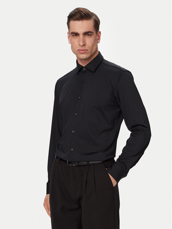 HUGO Koszula Kenno 50481195 Czarny Slim Fit