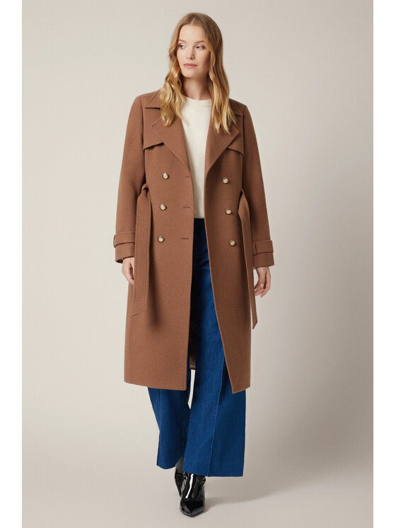 Lancerto Lancerto Płaszcz Eloria PC073225000014 Brązowy Regular Fit