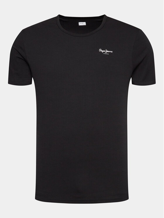 Pepe Jeans Pepe Jeans Póló szett Pepe Tshirt 2P PMU10976 Fekete Regular Fit
