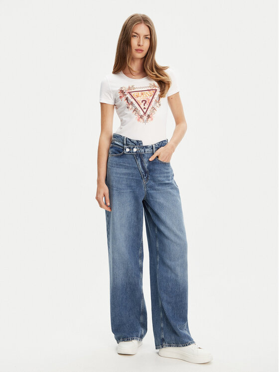 Guess Guess T-Shirt W5YI08 J1314 Λευκό Regular Fit