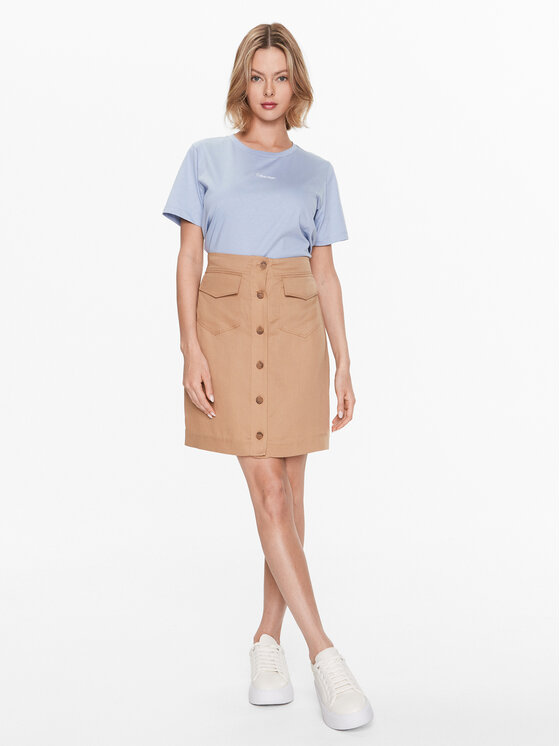 Calvin Klein Calvin Klein Trapéz szoknya Drapy Tencel K20K205631 Barna Straight Fit