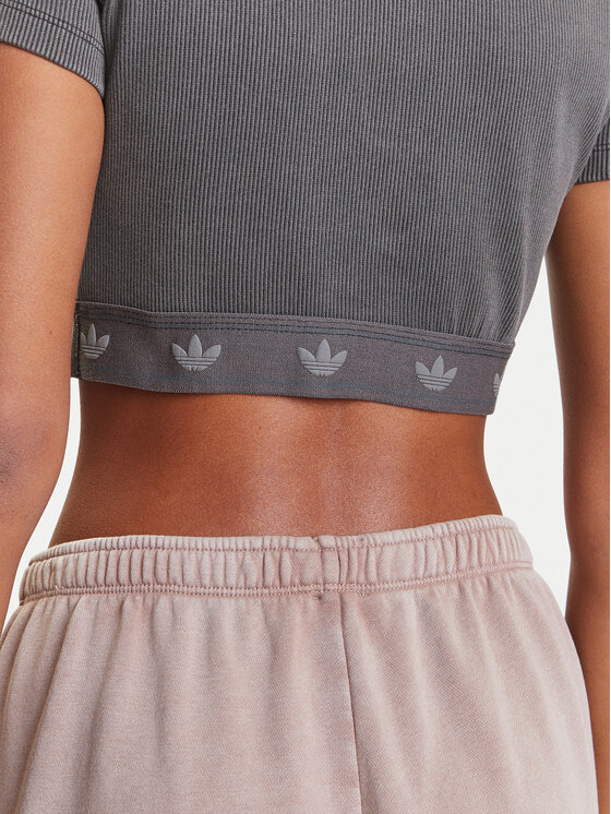 adidas adidas Póló Ribbed JD0041 Szürke Slim Fit