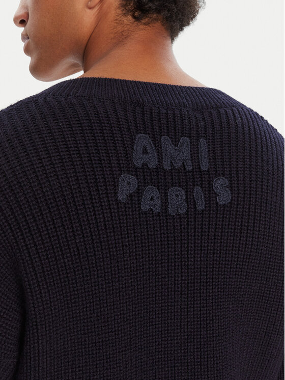 AMI PARIS AMI PARIS Pulover UKS268.KN0068 Mornarsko modra Regular Fit
