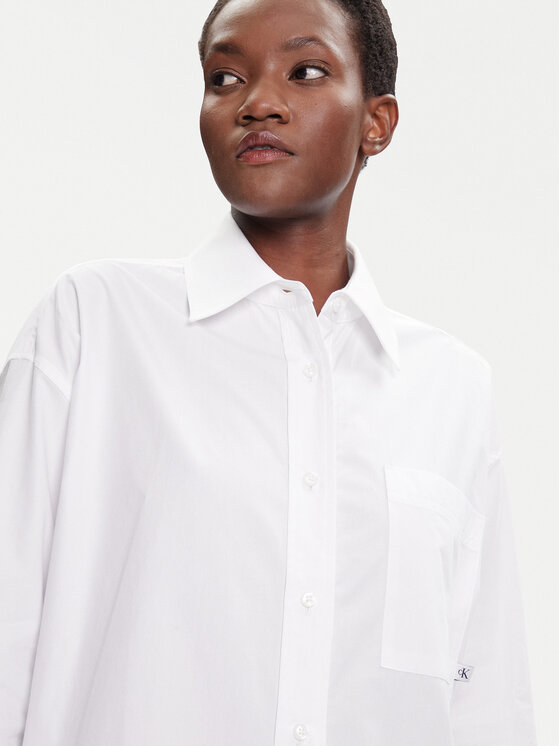Calvin Klein Jeans Calvin Klein Jeans Vestito chemisier LV047C022G Bianco Oversize