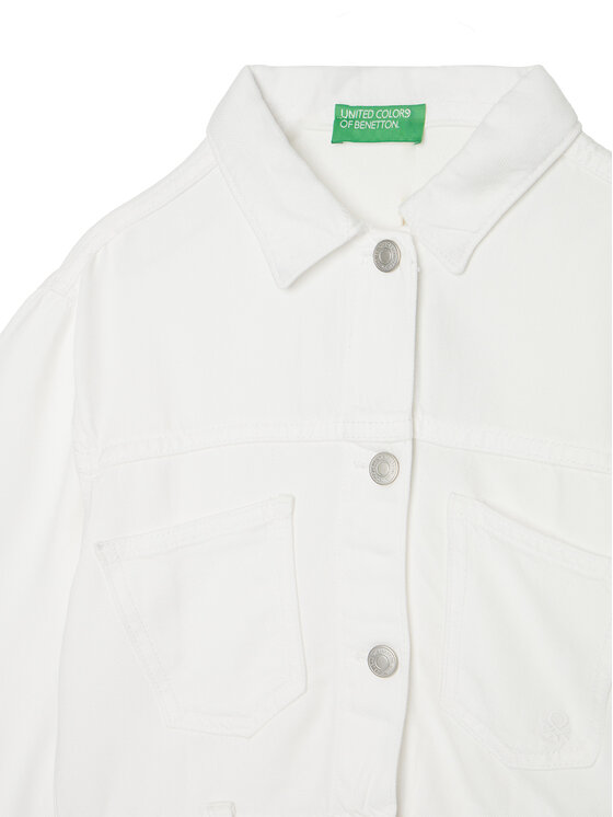 United Colors Of Benetton United Colors Of Benetton Prehodna jakna 21AQCN060 Bela Regular Fit