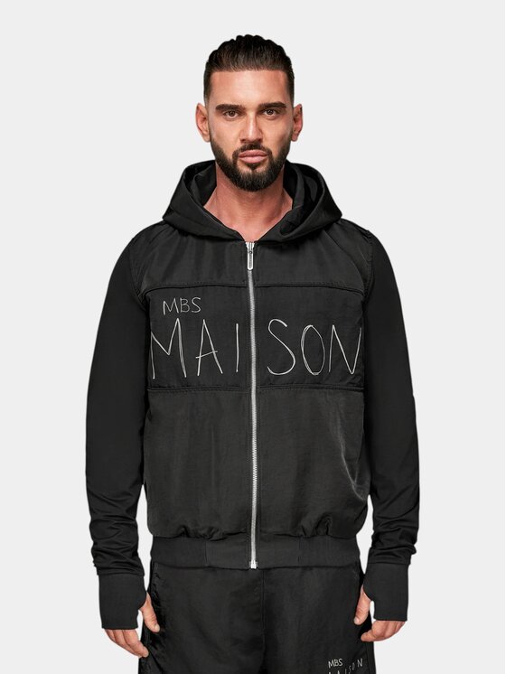 MADE BY SOCIETY MADE BY SOCIETY Kurtka anorak PULSE Hoodie - H17740 Czarny Basic Fit