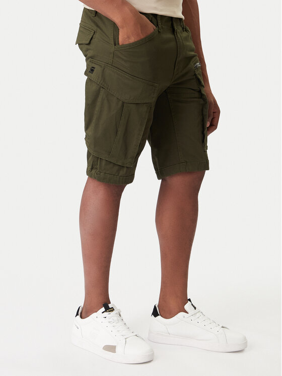 G-Star Raw G-Star Raw Šortky z materiálu Rovic Zip D26214-5126 6059 Khaki Relaxed Fit