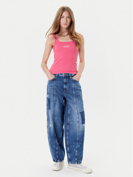 Guess Jeans Guess Jeans Felső W5YP35 KA0H1 Rózsaszín Regular Fit