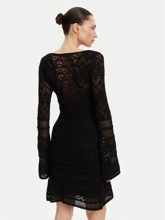 Guess Guess Rochie tricotată W5GK48 Z3E22 Negru Slim Fit