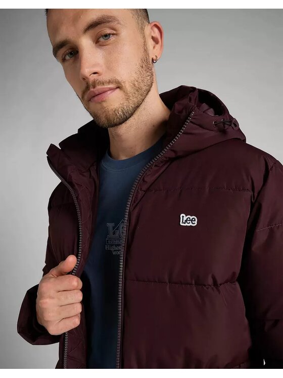 Lee Lee Kurtka zimowa PUFFER JACKET Czerwony Regular Fit