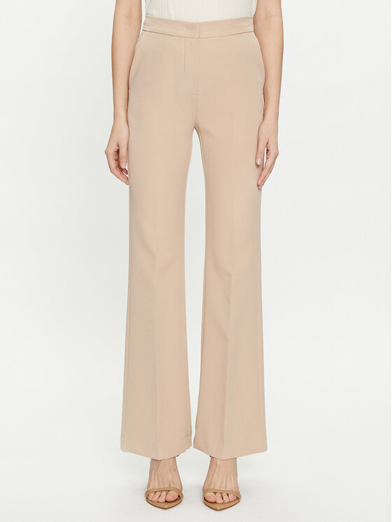Maryley Maryley Riidest püksid 24EB587/43PG Beež Wide Leg
