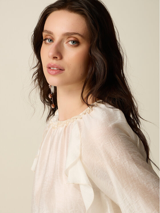 Oltre Oltre Blusa 2083J000863N021 Bianco Regular Fit