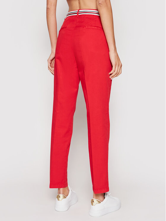 Tommy Hilfiger Pantaloni chino WW0WW30257 Rosso Slim Fit • Modivo.it