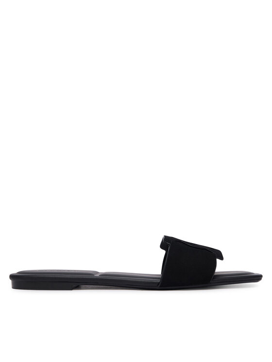 Calvin Klein Calvin Klein Natikače Square Flat Sndl Embl Suede HW0HW03055 Crna