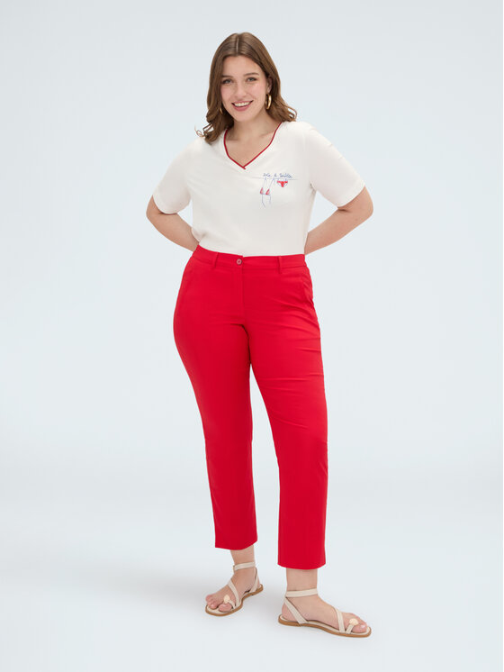 Fiorella Rubino Fiorella Rubino Spodnie materiałowe P718L002568N016 Czerwony Regular Fit