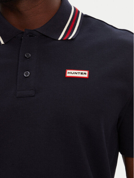 Hunter Hunter Polo Noris SS HARM0037242 Granatowy Regular Fit
