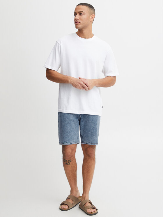 Solid Solid Дънкови шорти 21107657 Син Straight Fit