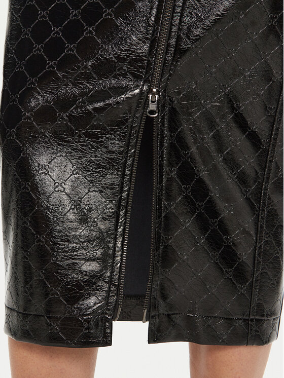 ACCESS FASHION ACCESS FASHION Spódnica z imitacji skóry 44-6064-178 Czarny Slim Fit
