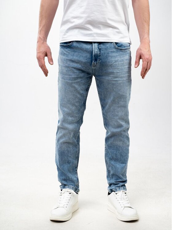 MyStars MyStars Jeansy Spodnie Jeansowe Slim Męskie Jasne Niebieskie MyStars Luke 36/34 Niebieski Slim Fit