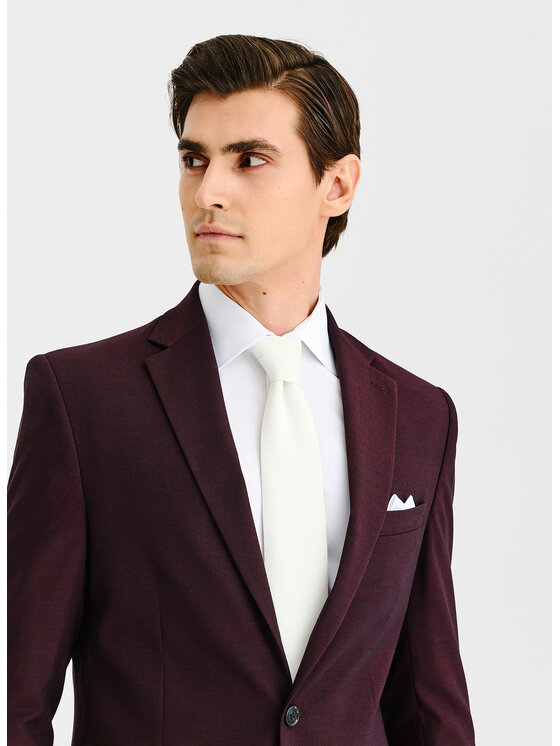 Pako Lorente Pako Lorente Marynarka P25SF-3G-035 Bordowy Super Slim Fit