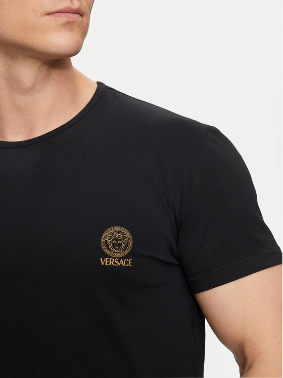 Versace Versace Marškinėliai Medusa AUU01005 Juoda Slim Fit