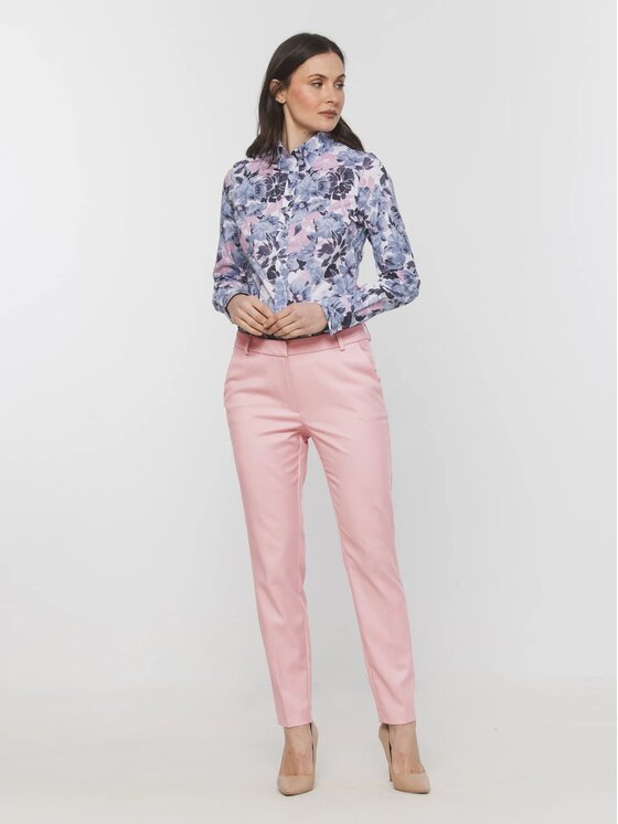 Willsoor Willsoor Spodnie materiałowe 68242 Różowy Slim Leg