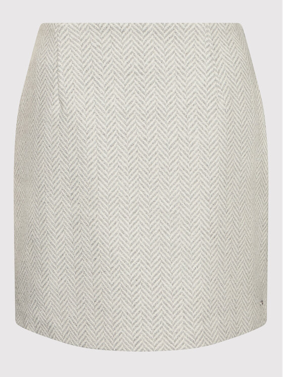 Tommy Hilfiger Tommy Hilfiger Spódnica mini Blend Herringb WW0WW33064 Szary Regular Fit