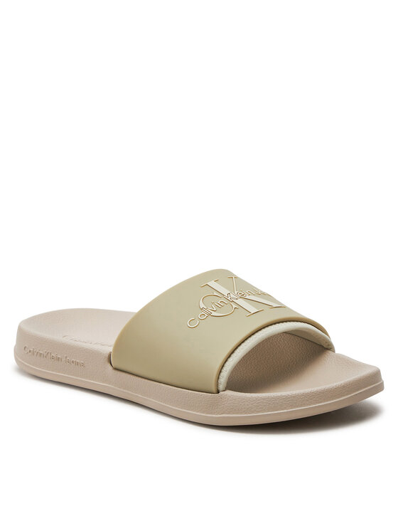 Calvin Klein Jeans Calvin Klein Jeans Pantoletten Slide Monogram Tpu Ml Wn YW0YW00585 Beige