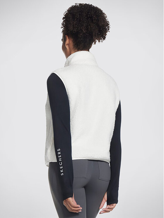 Skechers Skechers Gilet Sherpa Cropped Vest JA13 Bianco Regular Fit