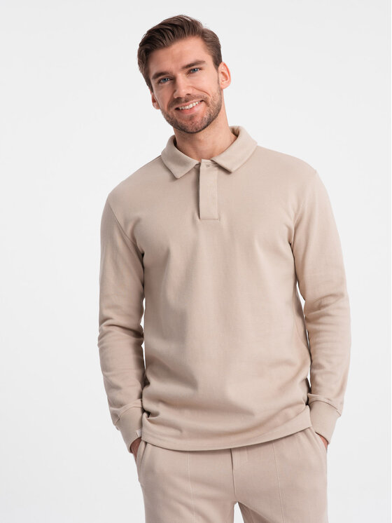 Ombre Ombre Tepláková souprava Z71 Béžová Regular Fit