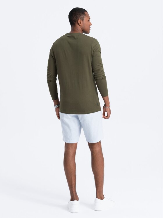 Ombre Ombre Longsleeve OM-LSBL-0106 Zielony Regular Fit