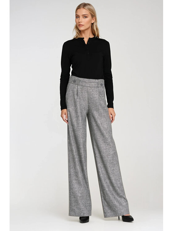 NIFE NIFE Dámské kalhoty SD126 Šedá Wide Leg