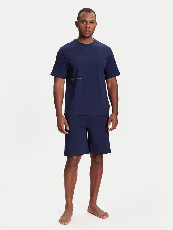 United Colors Of Benetton United Colors Of Benetton T-Shirt 30964M01W Granatowy Regular Fit