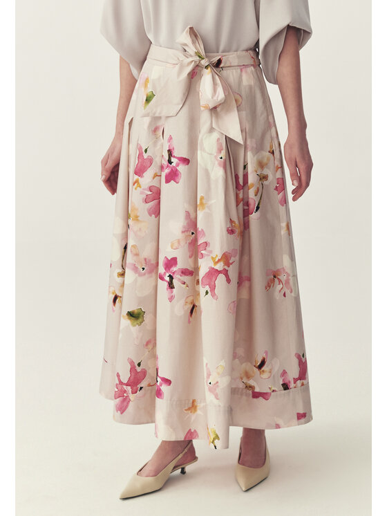TATUUM TATUUM Midi sukňa TAFTANI 2 Sivá Flare Fit