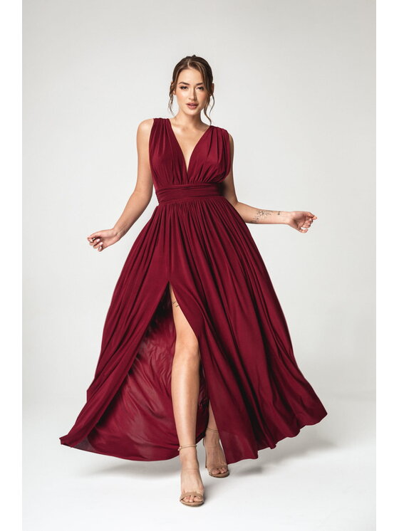Aurora Aurora Sukienka koktajlowa Aurelia Bordowy Feminine Fit