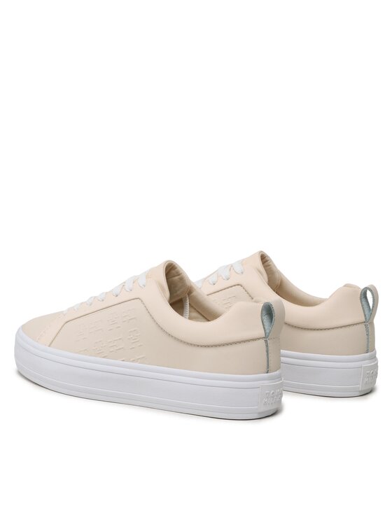 Tommy Hilfiger Tommy Hilfiger Sneakersy Embossed Vulc FW0FW07376 Beżowy