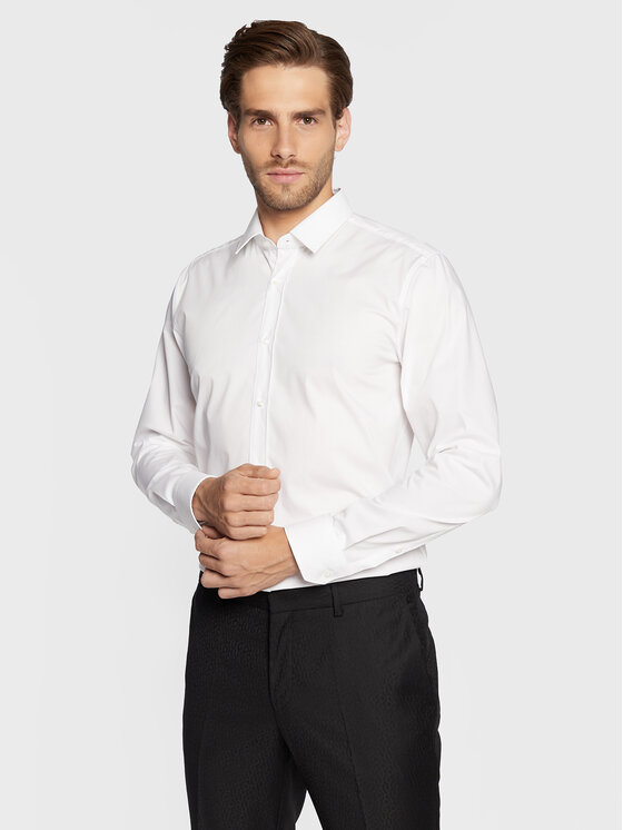 Hugo Krekls Elisha02 50479396 Balts Extra Slim Fit