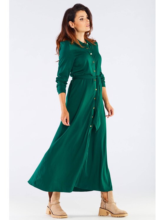 Awama Awama Vestito estivo A451 Verde Basic Fit