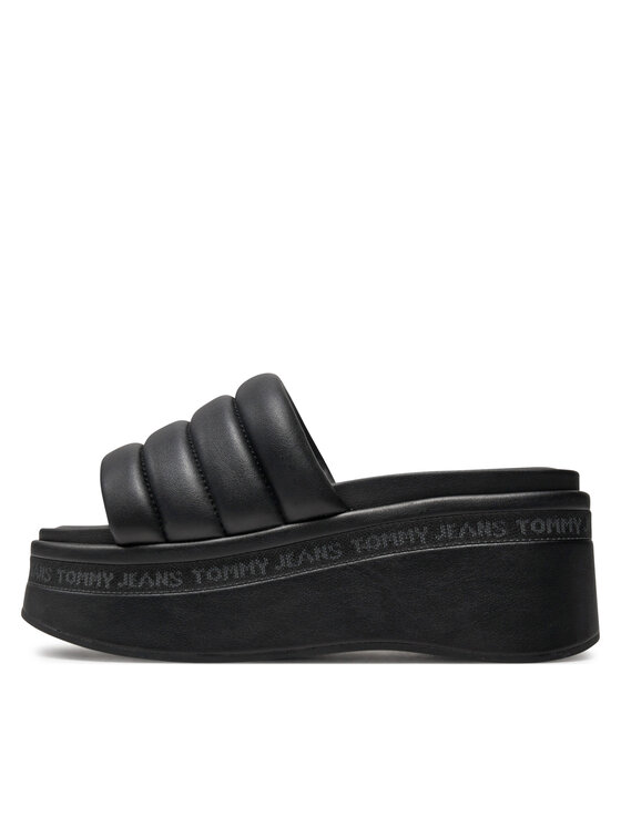 Tommy Jeans Tommy Jeans Şlapi Tjw Wedge Sandal EN0EN02455 Negru
