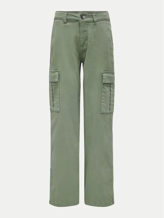 Kids ONLY Kids ONLY Pantaloni din material Yarrow 15304049 Verde Straight Fit