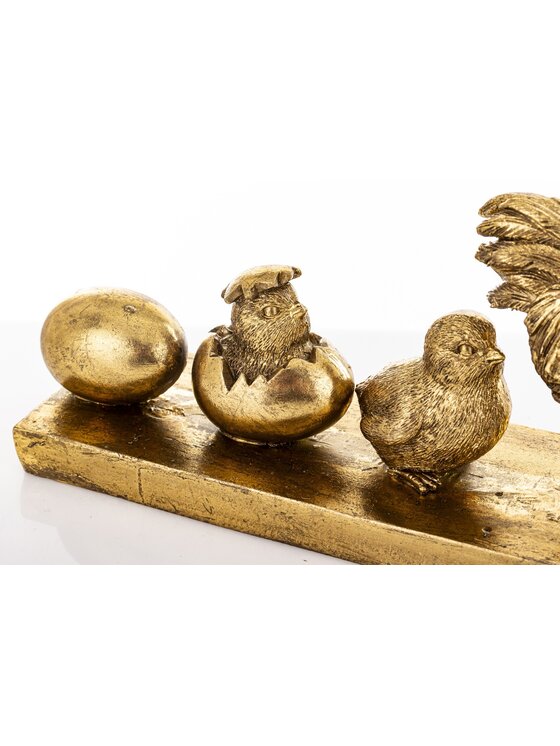 MIAhome MIAhome Figurka kurnikowa RODZINA 21,5x33x7 cm small Złoty
