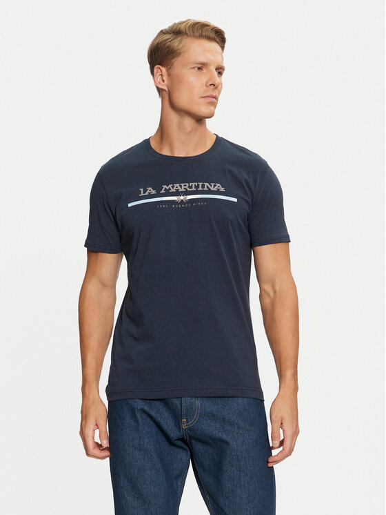 La Martina T-shirt ZMR009 JS206 Tamnoplava Regular Fit