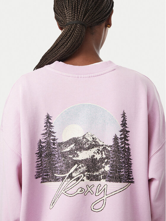 Roxy Roxy Суитшърт Cross Your Mind ERJFT05113 Розов Regular Fit