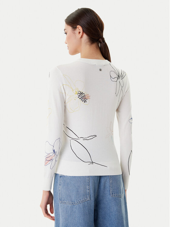 Desigual Desigual Sweter Arty 25WWJF33 Biały Regular Fit