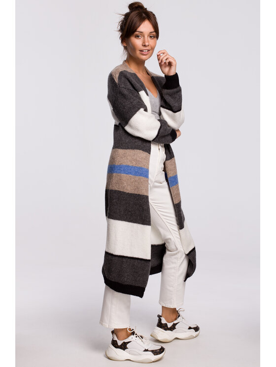 BeWear BeWear Kardigan bk055 Biały Baggy Fit