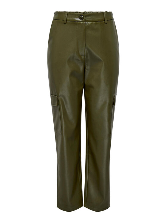 ONLY ONLY Pantaloni in similpelle 15293029 Verde Loose Fit